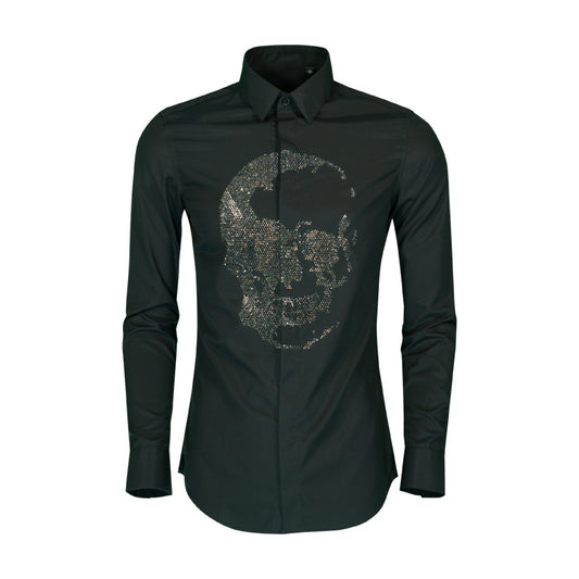 Camisa Manga Larga Calavera Diamante para Hombre - Image 2
