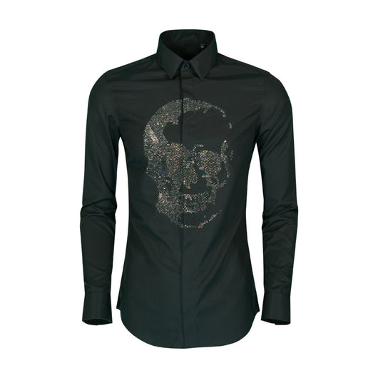 Camisa Manga Larga Calavera Diamante para Hombre - Image 2