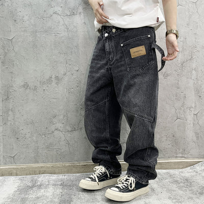 Pantalones Cargo Vaqueros Retro Lavado Pesado con Diseño de Bolsillos Oblicuos - Image 68