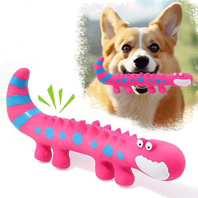 Juguete Masticable Lagartija de Látex con Sonido Chirriante para Perros Pequeños y Medianos