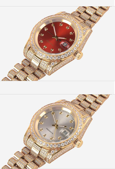 Reloj de Cuarzo para Hombre con Pulsera de Acero y Dial Incrustado de Diamantes - Image 8