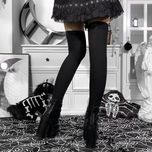 Medias Largas Calavera para Mujer - Diseño Halloween Hasta la Rodilla - Image 21