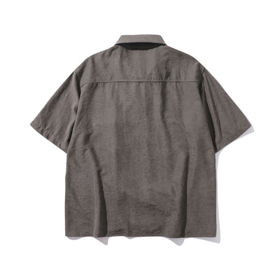 Camisa Corta Estilo Chino Tradicional con Botones de Rana para Hombre - Image 10