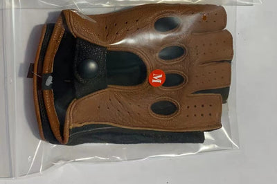 Guantes de Cuero Mitad Dedo para Motociclismo y Actividades al Aire Libre - Image 18
