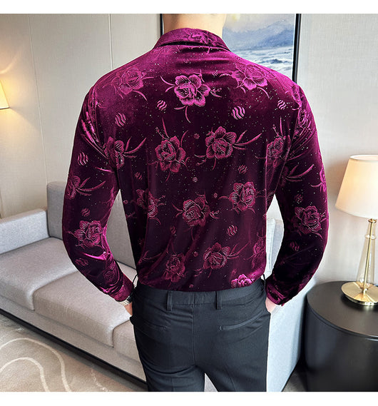 Ropa Elegante en Terciopelo Dorado para Hombre Talla Grande - Image 12