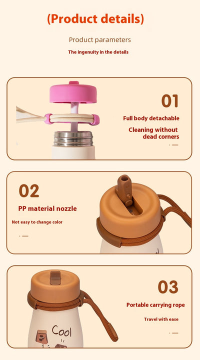 Vaso Térmico Portátil de Gran Capacidad con Pajilla para Mujeres - Image 21