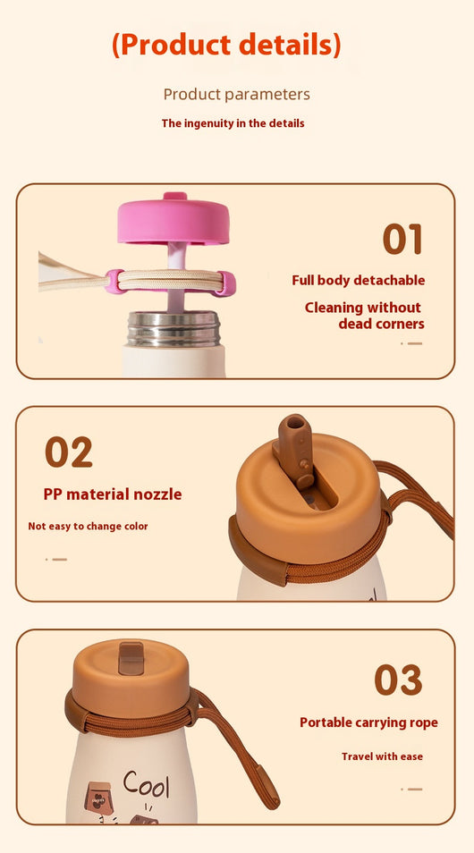 Vaso Térmico Portátil de Gran Capacidad con Pajilla para Mujeres - Image 21