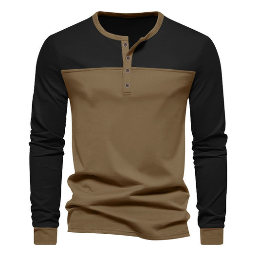 Camiseta Base Retro de Bloques de Color Manga Larga para Hombre - Image 22