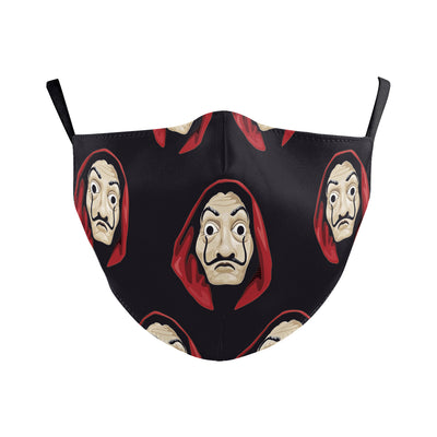 Beige Halloween face mask with a wide-open mouth print featuring red lips, white teeth, and a pink tongue. - Image 15