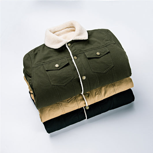 Chaqueta de Mezclilla Gruesa con Forro de Terciopelo para Invierno - Image 3