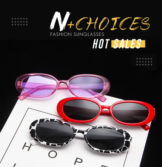 Gafas de Sol Ovaladas Trend Cow Print - Marco Pequeño Estilo Instagram