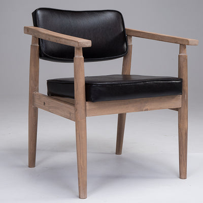Silla Retro de Madera Maciza con Respaldo y Reposabrazos para Café - Image 6