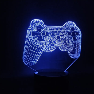 Lámpara 3D Control de Videojuegos con Luz LED Colorida