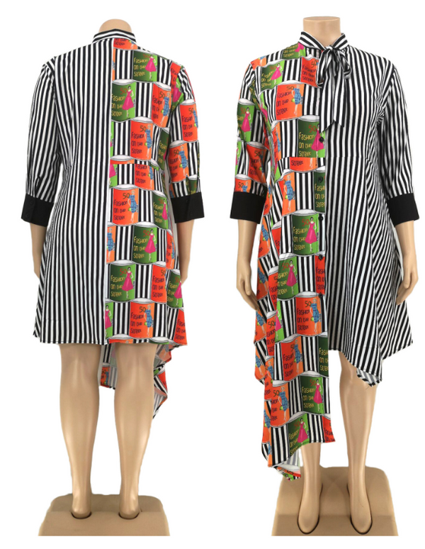 Falda Camisera con Rayas Estampadas - Image 12