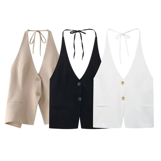Blusa con Cuello Decorativo de Moño Estilo Europeo y Americano - Image 18