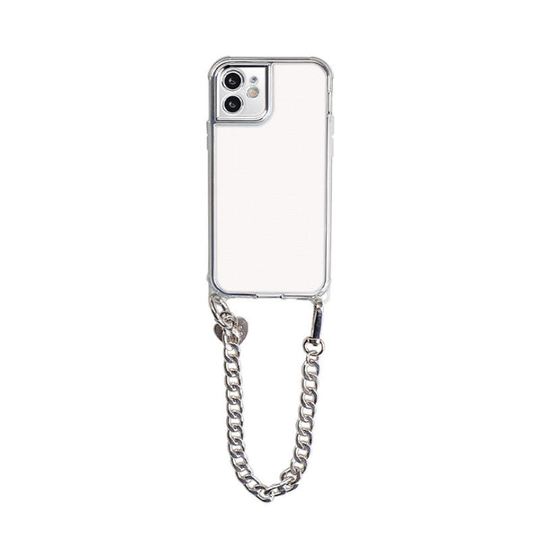 Funda Transparente para Celular con Cadena Plata - Diseño Minimalista Portátil
