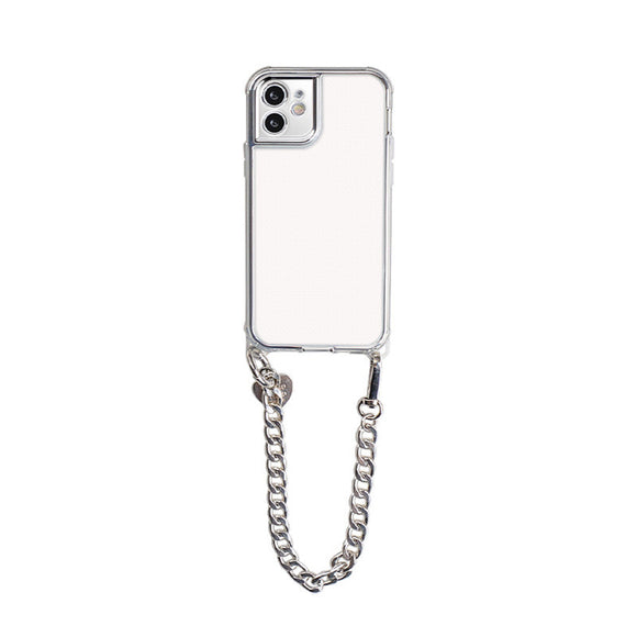 Funda Transparente para Celular con Cadena Plata - Diseño Minimalista Portátil