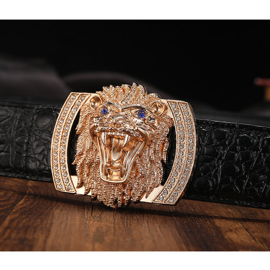 Cinturón de Cuero para Hombre con Hebilla Lion - Piel de Vaca Premium - Image 6