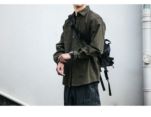 Chaqueta Casual Holgada con Bolsillos - Estilo Coreano para Hombres Jóvenes - Image 10