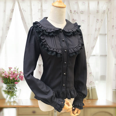 Blusa Chifón Slim-fit Manga Larga Estilo Lolita Dulce para Mujer - Image 5