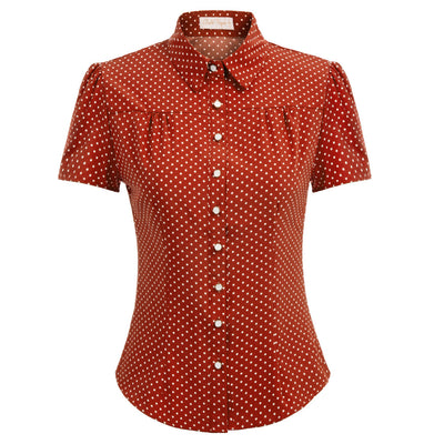 Camisa de Manga Corta con Lunares Estilo Moderno - Image 4
