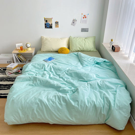 Juego de Cama Algodón Puro Lavado Estilo Japonés - Funda Nórdica y Sábanas Lisos - Image 13
