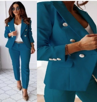 Blazer Doble Botonadura Slim con Pantalón Deportivo Mujer - Image 12