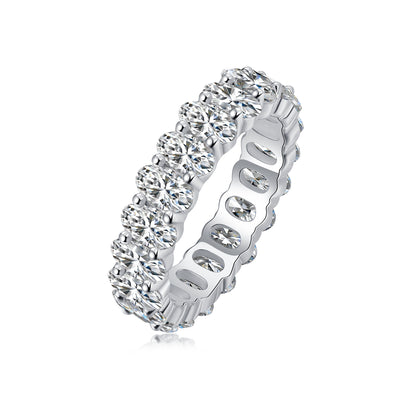 Anillo de Boda Luó Shén - Moissanita Ovalada Premium en Plata S925 y Platino - Image 15