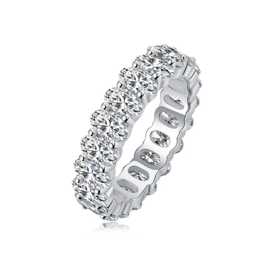 Anillo de Boda Luó Shén - Moissanita Ovalada Premium en Plata S925 y Platino - Image 15