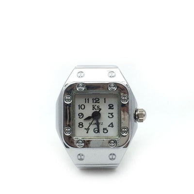 Reloj de Dedo en Anillo de Aleación Plateada - Pareja de Moda - Image 5