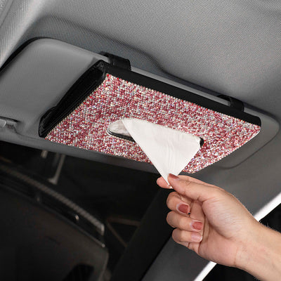 Dispensador de Pañuelos para Auto en Cuero PU Crystal - Colgante Universal - Image 7