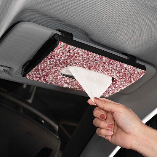 Dispensador de Pañuelos para Auto en Cuero PU Crystal - Colgante Universal - Image 7
