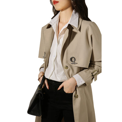 Abrigo Ligero de Lana Largo hasta la Cintura para Mujer - Perfecto para Otoño - Image 10