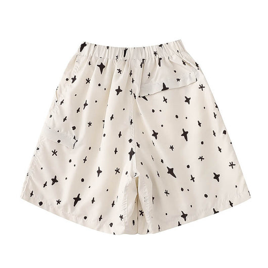 Shorts Sueltos A-línea con Estrellas Blancas y Negras - Image 10