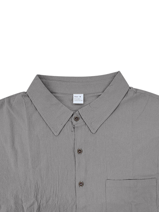 Camisa de Lino Transpirable Manga Corta para Playa - Image 24