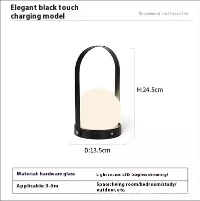 Lámpara de Mesa Portátil Nórdica Minimalista con Carga USB y Control Táctil - Image 6