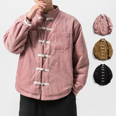 Chaqueta de Algodón Retro Estilo Chino con Cuello Mao para Hombre - Image 2