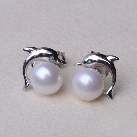 Aretes de Plata 925 con Perla Natural