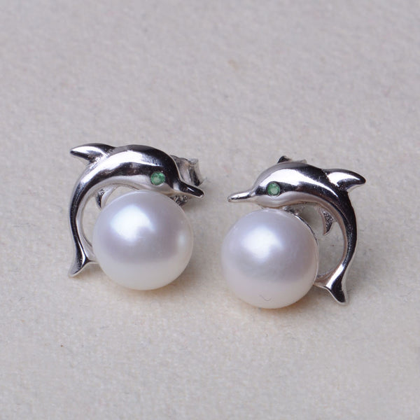 Aretes de Plata 925 con Perla Natural
