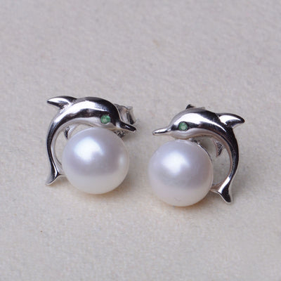 Aretes de Plata 925 con Perla Natural