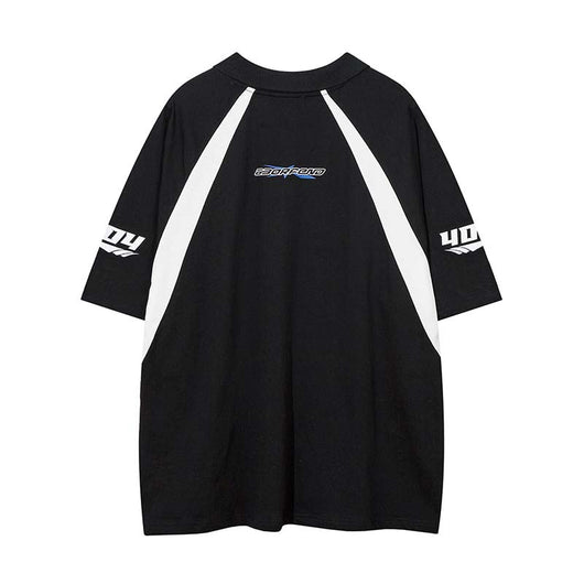 Playera Deportiva Retro con Parches de Contraste para Hombre - Image 8
