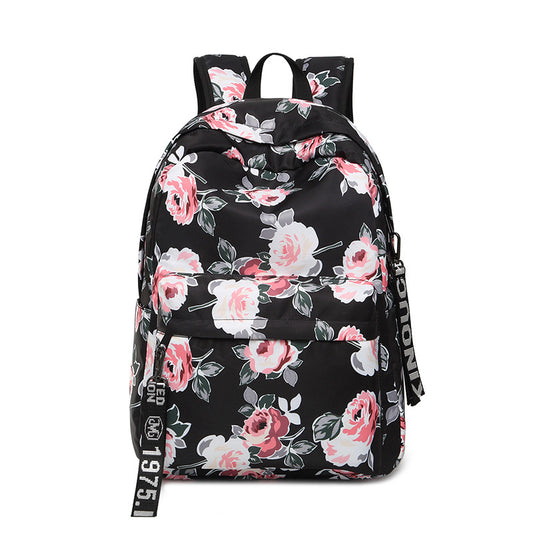 Mochila Étnica Floral Impresa Nylon Impermeable para Viajes - Image 2