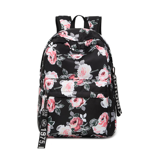 Mochila Étnica Floral Impresa Nylon Impermeable para Viajes - Image 2