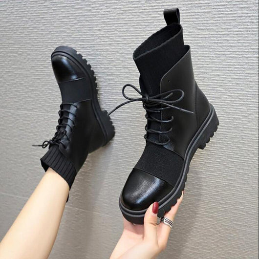 Botas Martin para mujer estilo británico con cordones - Image 4