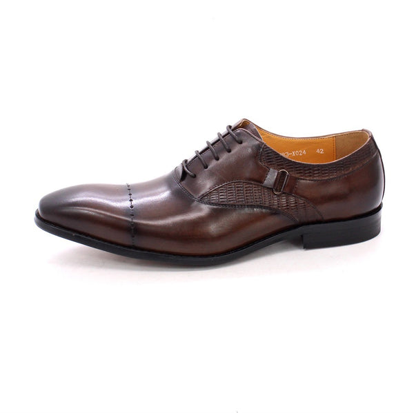 Zapatos de Cuero Tallados Artesanales con Punta Afilada para Negocios
