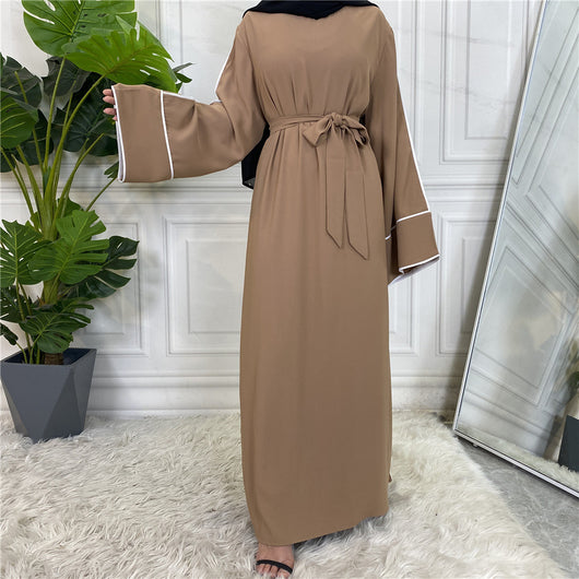 Vestido Blanco Liso Talla Grande para Mujer con Cordones Laterales - Image 12
