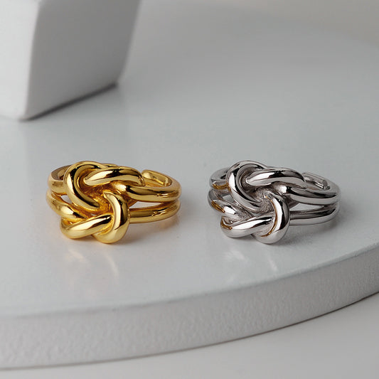 Anillo de Plata con Enrollados Múltiples para Mujer