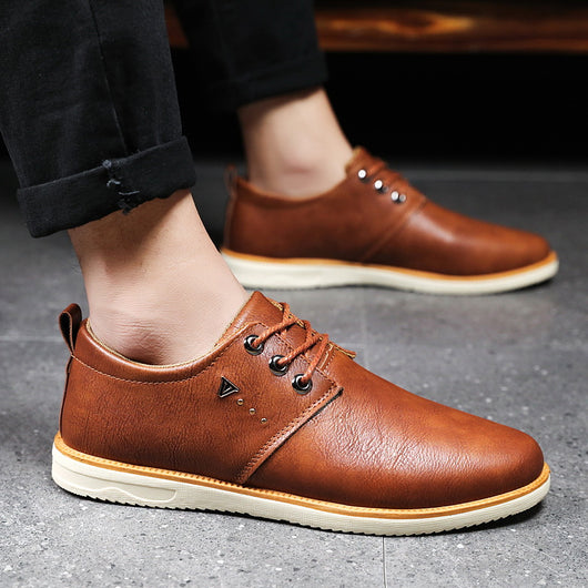 Zapatos Casuales de Cuero Negro Impermeables para Hombre - Image 11