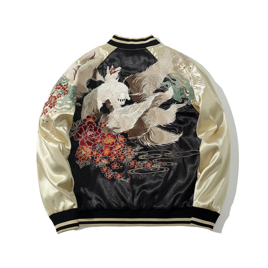 Chaqueta Suelta Estilo Chino con Bordados en Poliéster para Hombre - Image 2