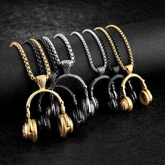 Collar con Audífonos Integrados de Titanio para Hombre